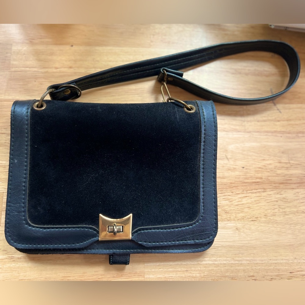 Vintage leather and suede pocket book purse